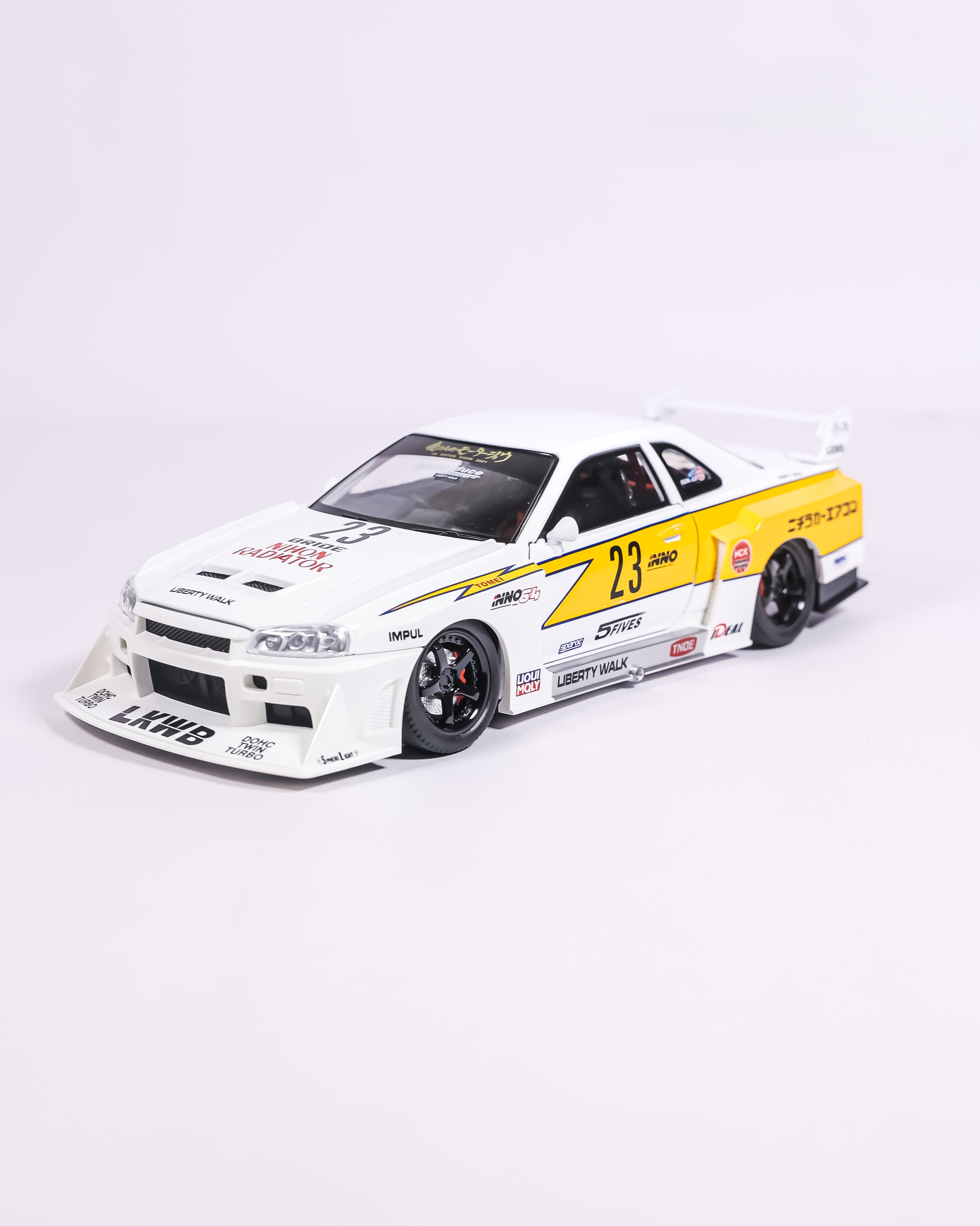 1:24 Liberty Walk Nissan Skyline GT-R R34 – Widebody Race Spec Die-Cast Model Car