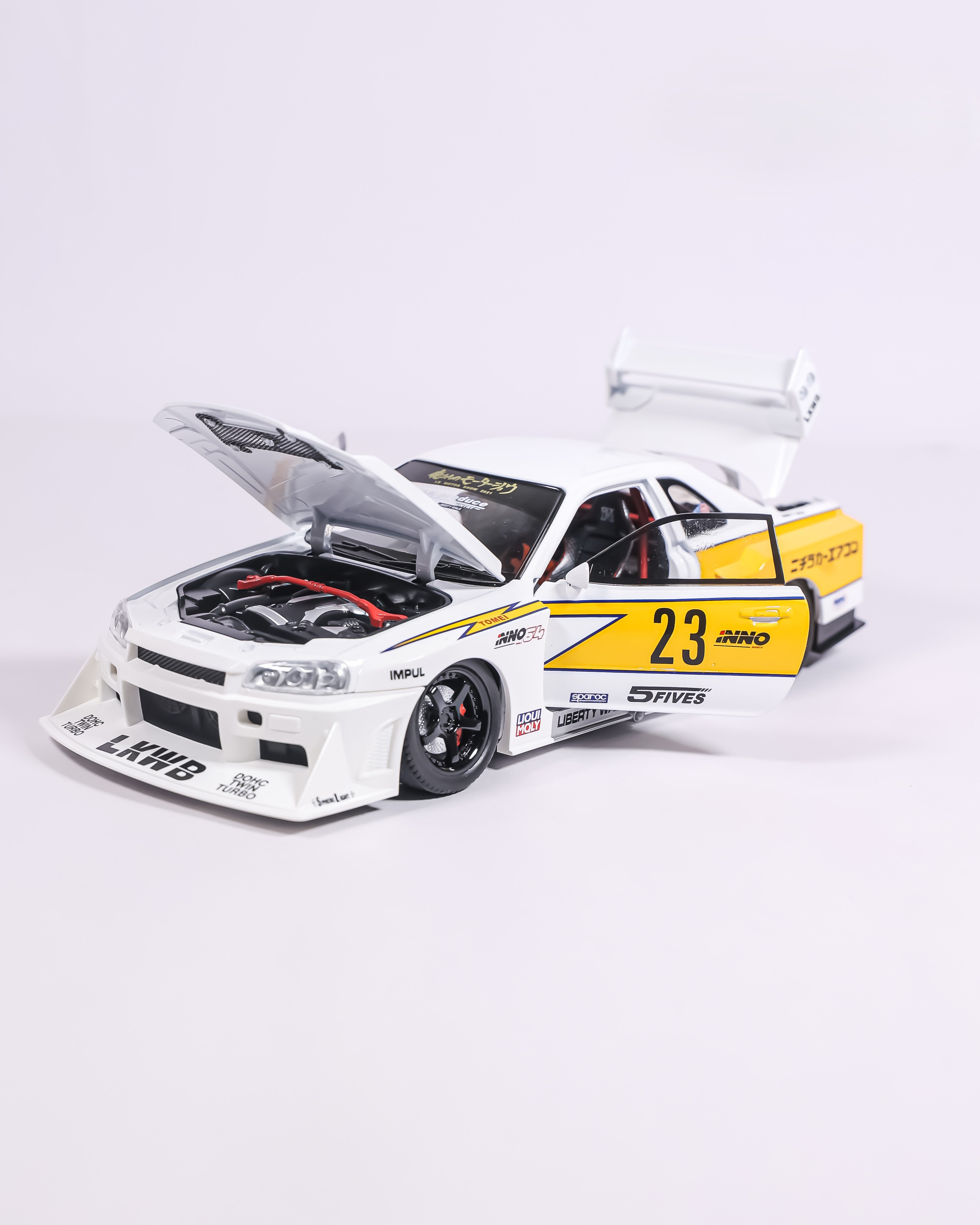 1:24 Liberty Walk Nissan Skyline GT-R R34 – Widebody Race Spec Die-Cast Model Car