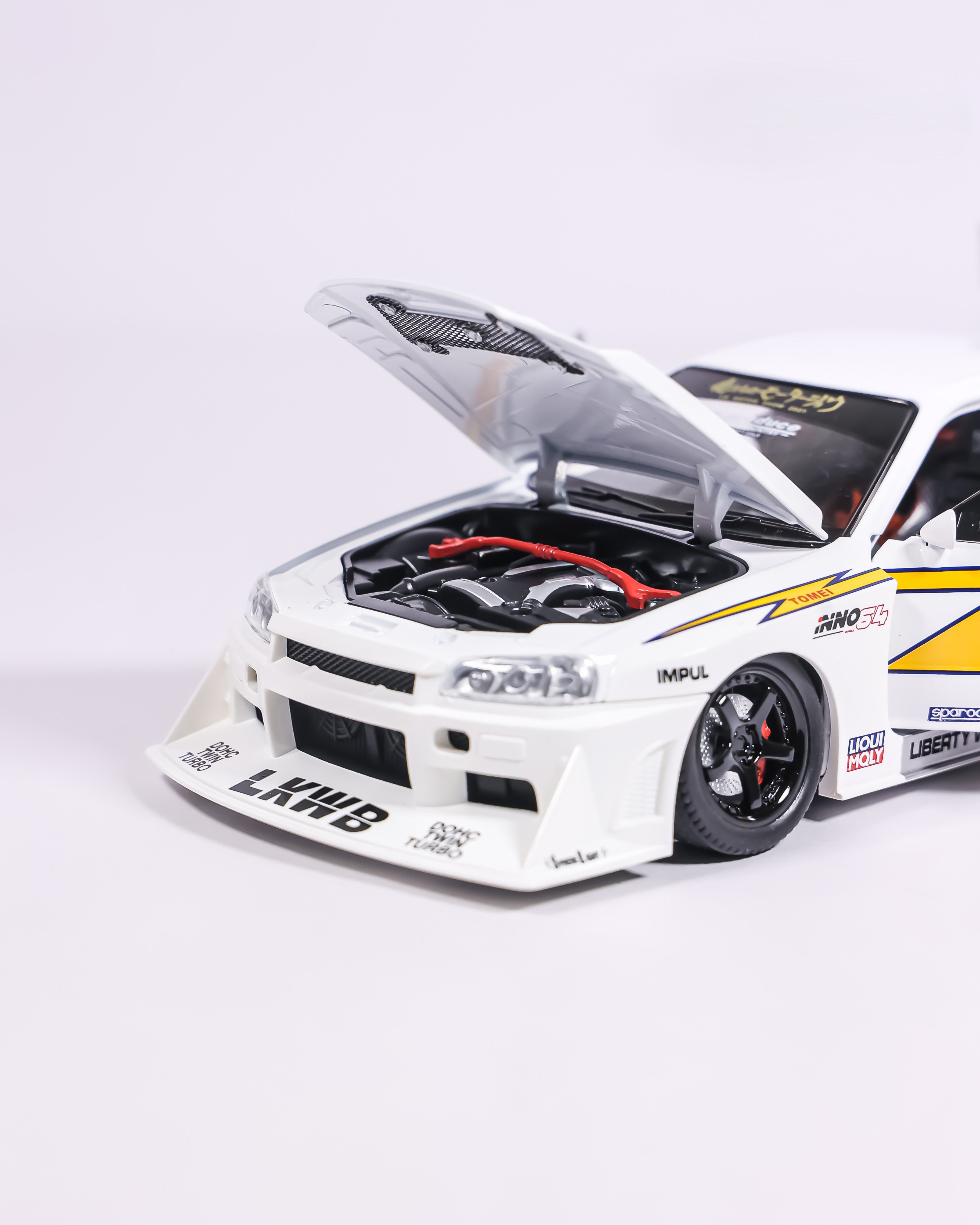 1:24 Liberty Walk Nissan Skyline GT-R R34 – Widebody Race Spec Die-Cast Model Car
